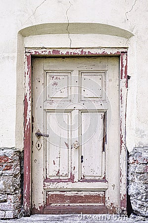 Old fashioned door in building Stock Photo