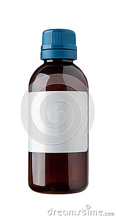 Old fashioned drug bottle with label. Stock Photo