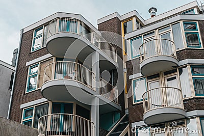 Old fashioned dutch balcony Stock Photo