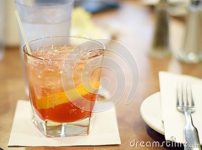 Old fashioned in glass Stock Photo