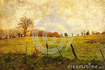 Old-fashioned landscape Stock Photo