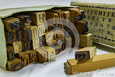 Old fashioned letter-press rubber stamp image Stock Photo