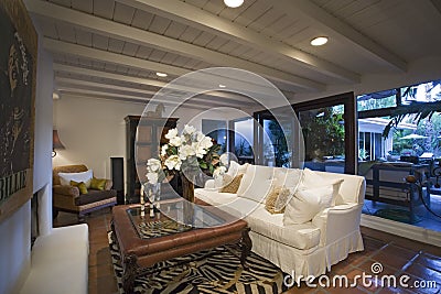 Old Fashioned Living Room In House Stock Photo