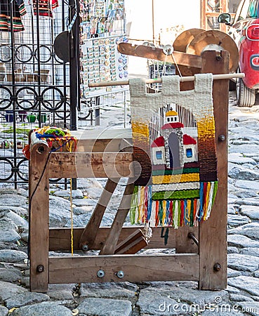 Old-fashioned loom Stock Photo