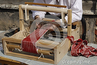 old fashioned loom Stock Photo