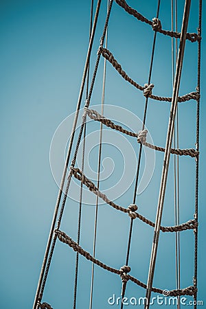 Mast rigging on sky Stock Photo