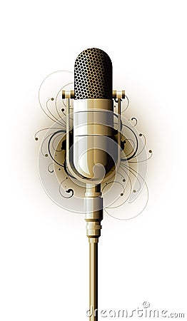 Old-Fashioned Microphone Vector Illustration