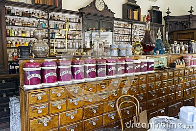 Old Fashioned Pharmacy Stock Photo