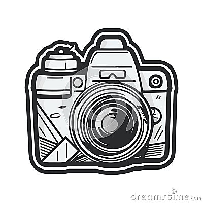 old fashioned photo camera technology Vector Illustration