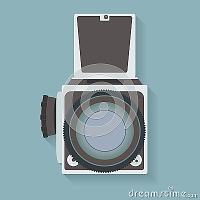 Old-fashioned photocamera Vector Illustration