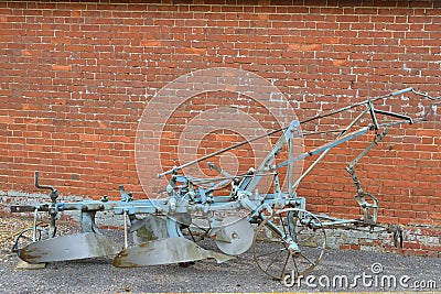 Old fashioned plough Stock Photo