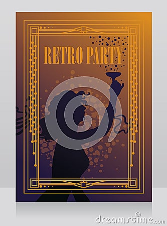 Old fashioned poster in art nouveau style Vector Illustration