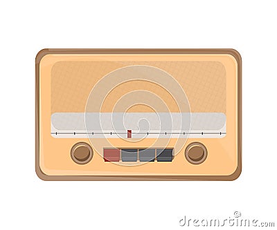 Old fashioned radio flat vector illustration Vector Illustration