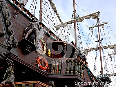 Old-fashioned ship Stock Photo
