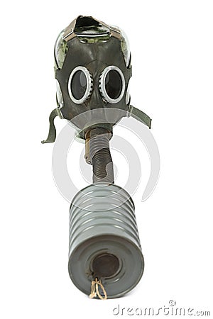 Old-fashioned Soviet gas mask Stock Photo