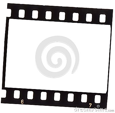 Old fashioned vintage 35mm camera film slide with empty frame for pictures,isolated on white background Stock Photo