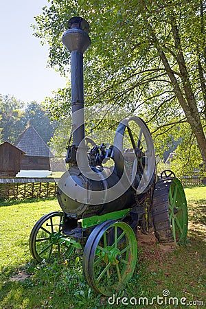 Old fashionned thresher Stock Photo