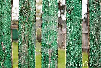 Old fence in the village Stock Photo