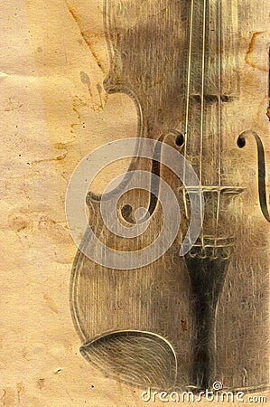 Old Fiddle Stock Photo