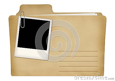 Old file with photo frame Stock Photo