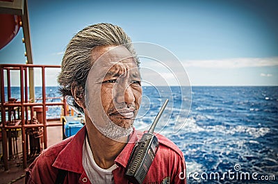 An old filipino seaman Editorial Stock Photo