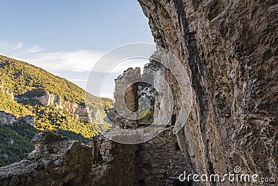 The old Filosofou monastery ruins near Dimitsana and Stemnitsa Stock Photo