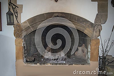 Old fireplace. Stock Photo