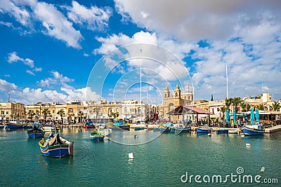 Old fisherman village of Marsaxlokk, Malta Editorial Stock Photo