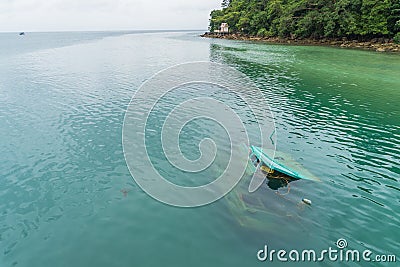 The old fishing boat shipwreck Stock Photo