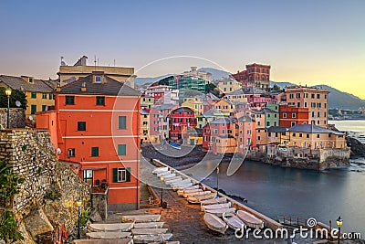 The old fishing village of Boccadasse, Genoa, Italy Stock Photo