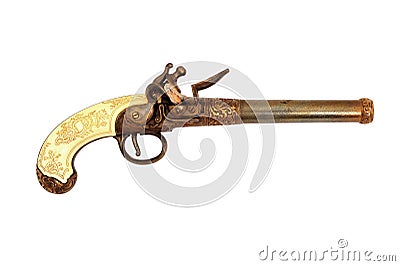 Old flintlock gun Stock Photo