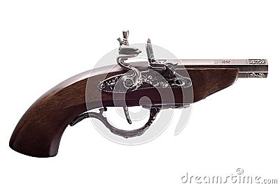 Old flintlock pistol Stock Photo