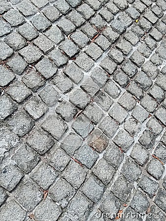 Old floor made from cement bricks Stock Photo