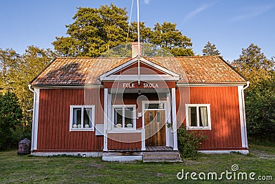 Old Folk school Harstena in Sweden Editorial Stock Photo