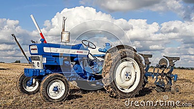 Old ford 4000 tractor ploughing Editorial Stock Photo