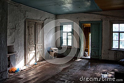 Old forgotten abandoned house interior Stock Photo