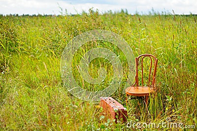 Old forgotten luggage Stock Photo