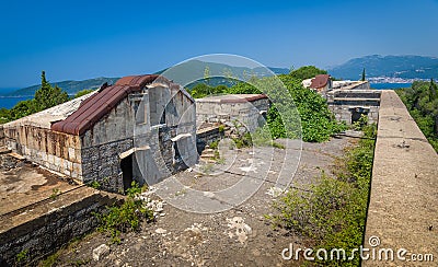 Old fort on the entrance to Kotor Bay Stock Photo