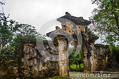 Old fortress. Gate input.HUE, VIETNAM Stock Photo