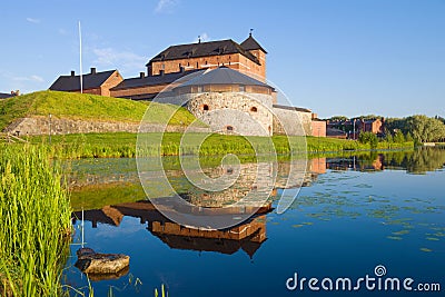 The old fortress-prison of Hame on the shore of Vanajavesi lake. Hameenlinna, Finland Stock Photo