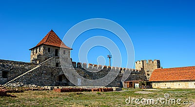 Old fortress on the river Dniester in town Bender, Transnistria. City within the borders of Moldova under of the control unrecogni Editorial Stock Photo