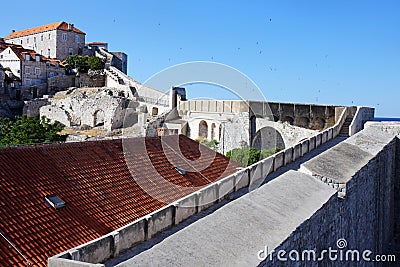 Old fortress wall of Dubrovnik Stock Photo