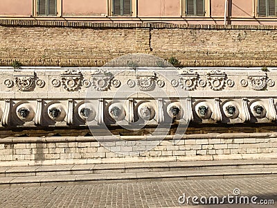 The old fountain of 13 spouts Stock Photo