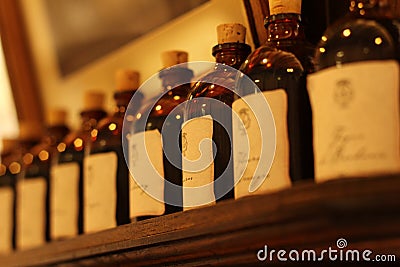 Old fragrance bottles Stock Photo