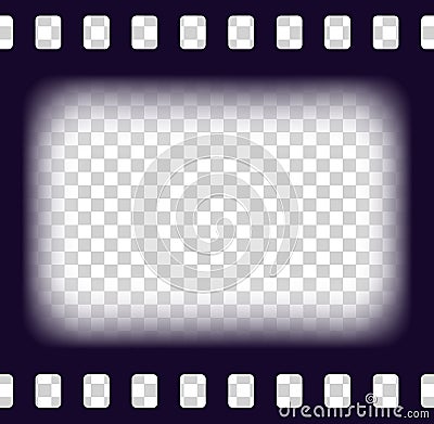 Old frame cinematic in retro style on transparent background. Vintage cinema movie strip vector illustration. Film Vector Illustration