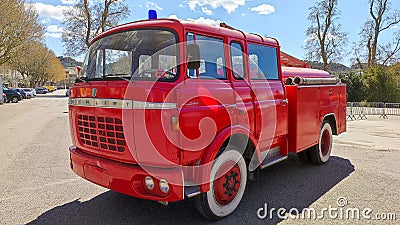 Old french fire engine fire truck Editorial Stock Photo