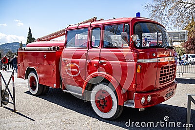 Old french fire engine fire truck Editorial Stock Photo