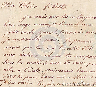 Old french handwriting Stock Photo