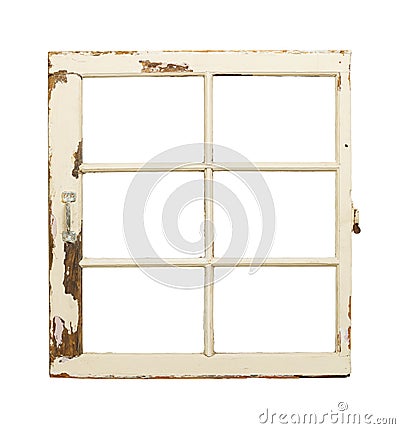 Old French Pane Window Stock Photo