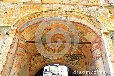 Old frescoes in Kirillo-Belozersky monastery. Editorial Stock Photo